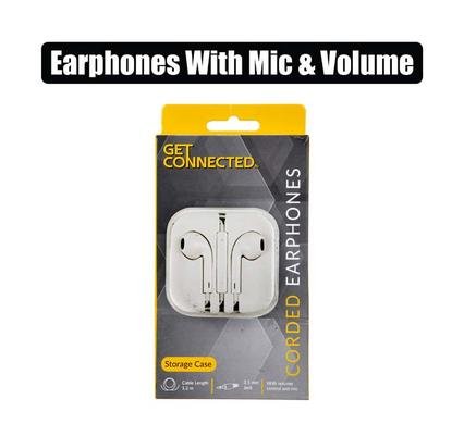 Earphones with mic and volume control