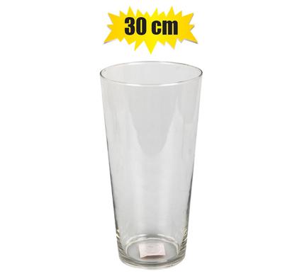 Vase glass florist tapered 30cm clear