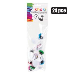 Art+craft wiggly colour eyes w lash 24pc