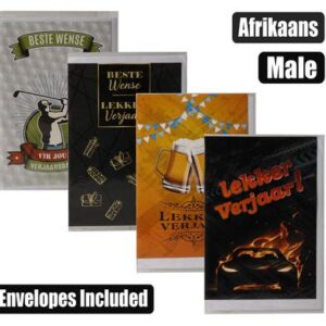 Card & envelope birthday - male afr