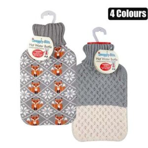 Hotwater bottle 2l w/knit-cover asstd 2l