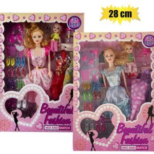 Doll fashion 28cm w/child & accessories