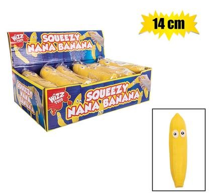 Novelty squeezy banana 14cm
