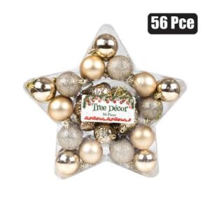 Xmas tree decor ball 56pc, 3/5cm colours