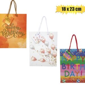 Gift-bag paper med 18x23cm birthday