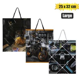 Gift-bag paper lrg 25x32cm male