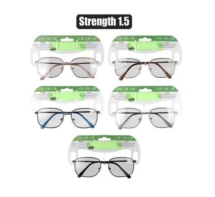 Reading glass metal asstd strength:1.5