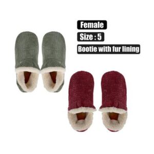 Slipper bootie with fur lining size 5