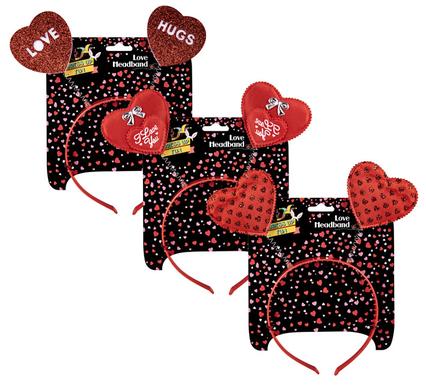 Dress up headband hearts asstd