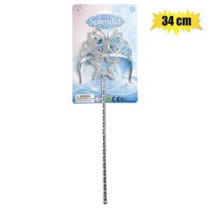 Dress up wand and tiara 34cm