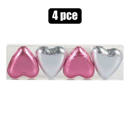 Sweet choc rp 4pc foil heart actate (t)
