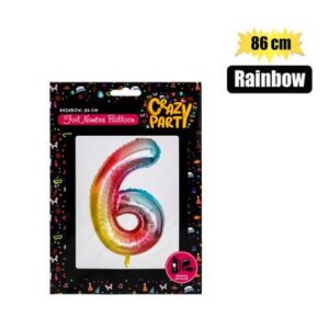 Balloons helium foil rainbow 6 86cm f-03