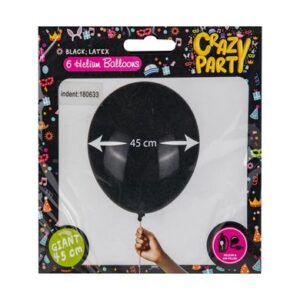 Balloons giant 6pc black f-02