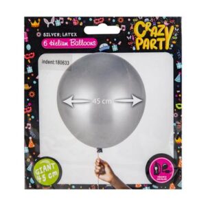 Balloons giant 6pc silver f-02