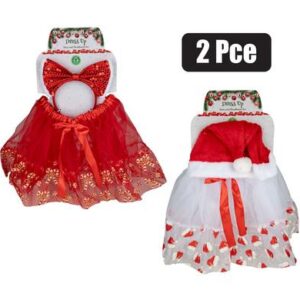 Xmas dress up tutu 2pc assorted