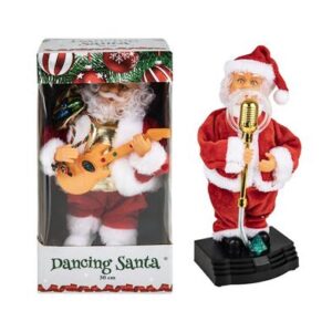 Xmas room decor dancing santa 30cm asstd