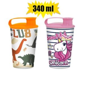 Tumbler w/spout 340ml assorted