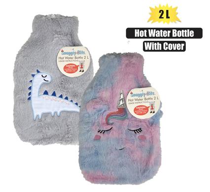 Hotwater bottle w/plush cover unidino 2l