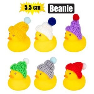Baby vinyl themed duck 5.5cm beanie