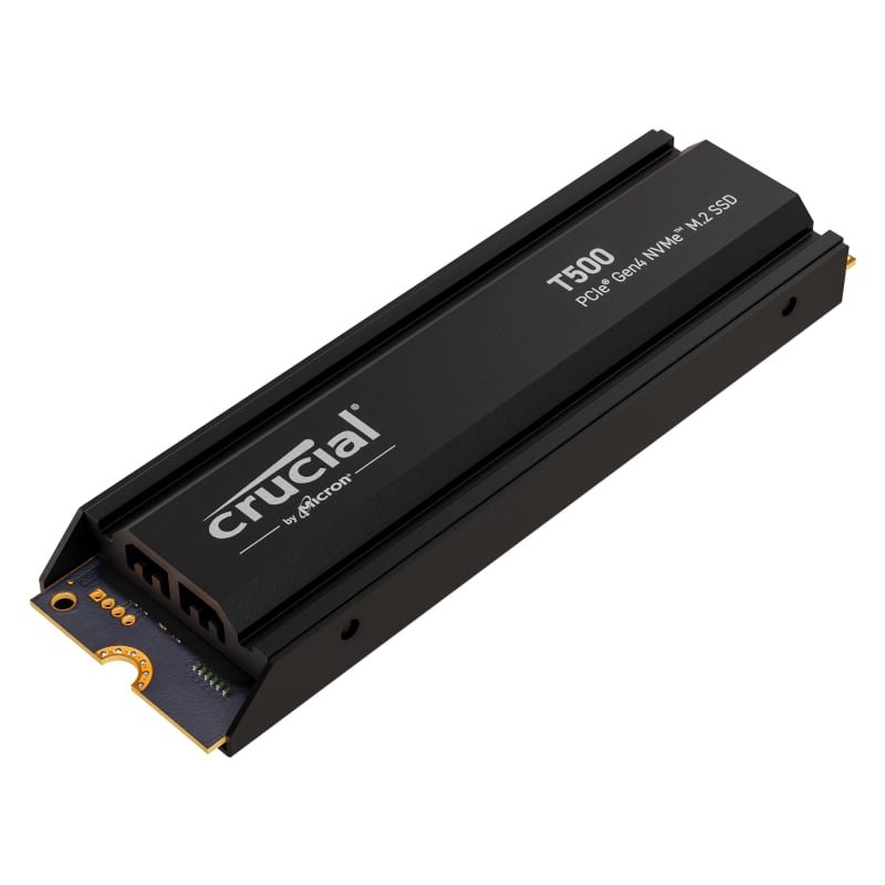 Crucial T500 1TB M.2 NVMe Gen4 with Heatsink NAND SSD - Image 2