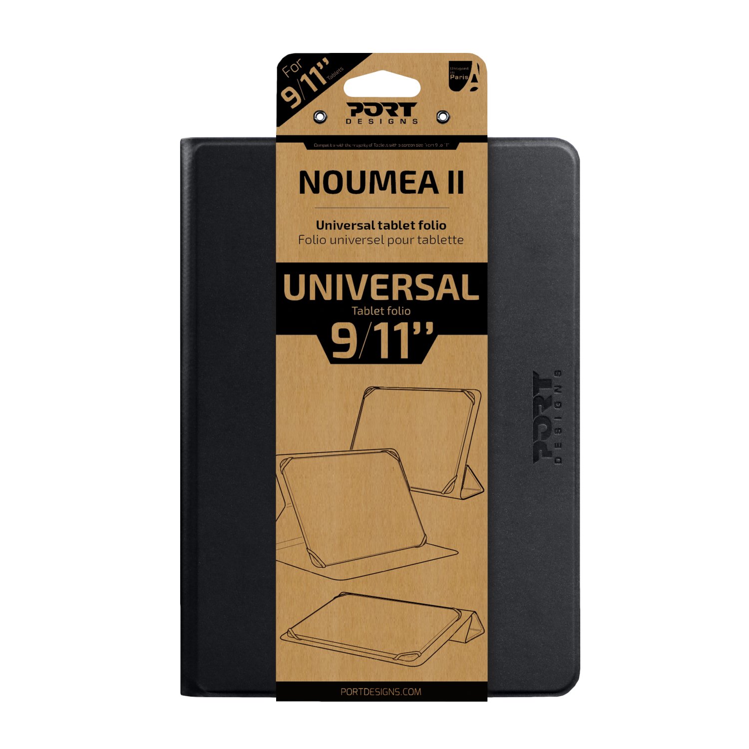 Port Designs Noumea II Universal 9/11" Tablet Folio – Black - Image 2