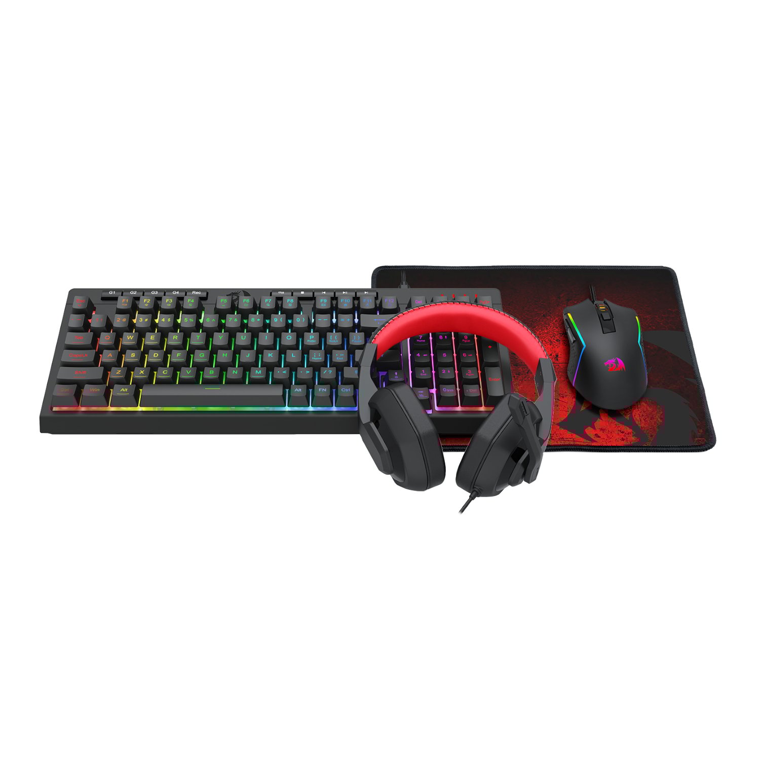 Redragon 4-in-1 Keyboard | Mouse | Mousepad | Headset Gaming Combo - Image 3