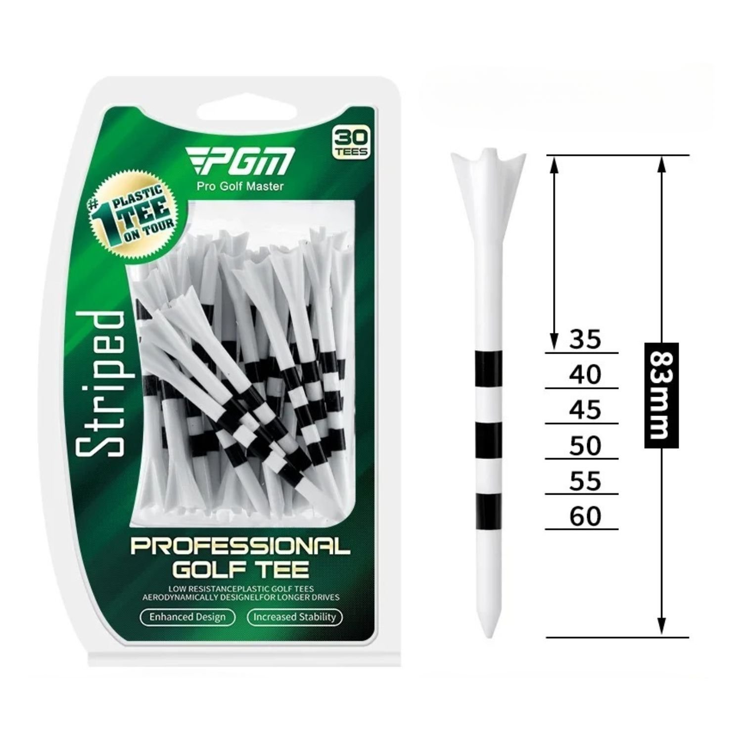 PGM - Striped Golf Tees - Durable, Consistent Height Markers - Image 4